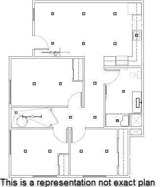 Floor plan for 3 beds, 1 bath, 958 sqft